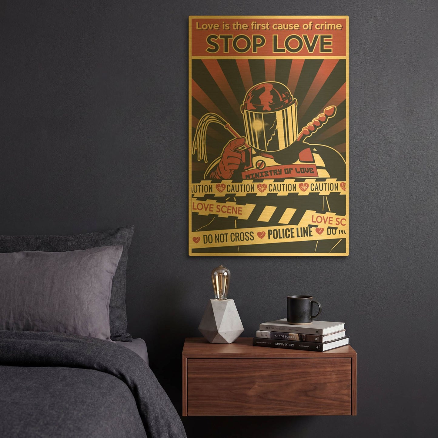 'Ministry of Love' By LUXE Gold Metal Wall Art