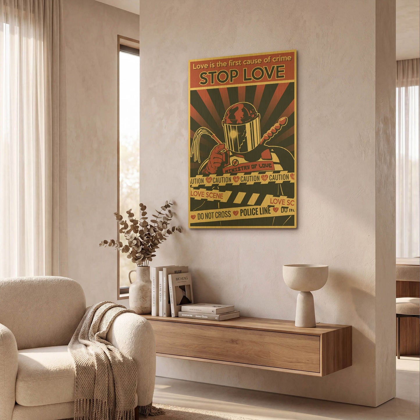 'Ministry of Love' By LUXE Gold Metal Wall Art