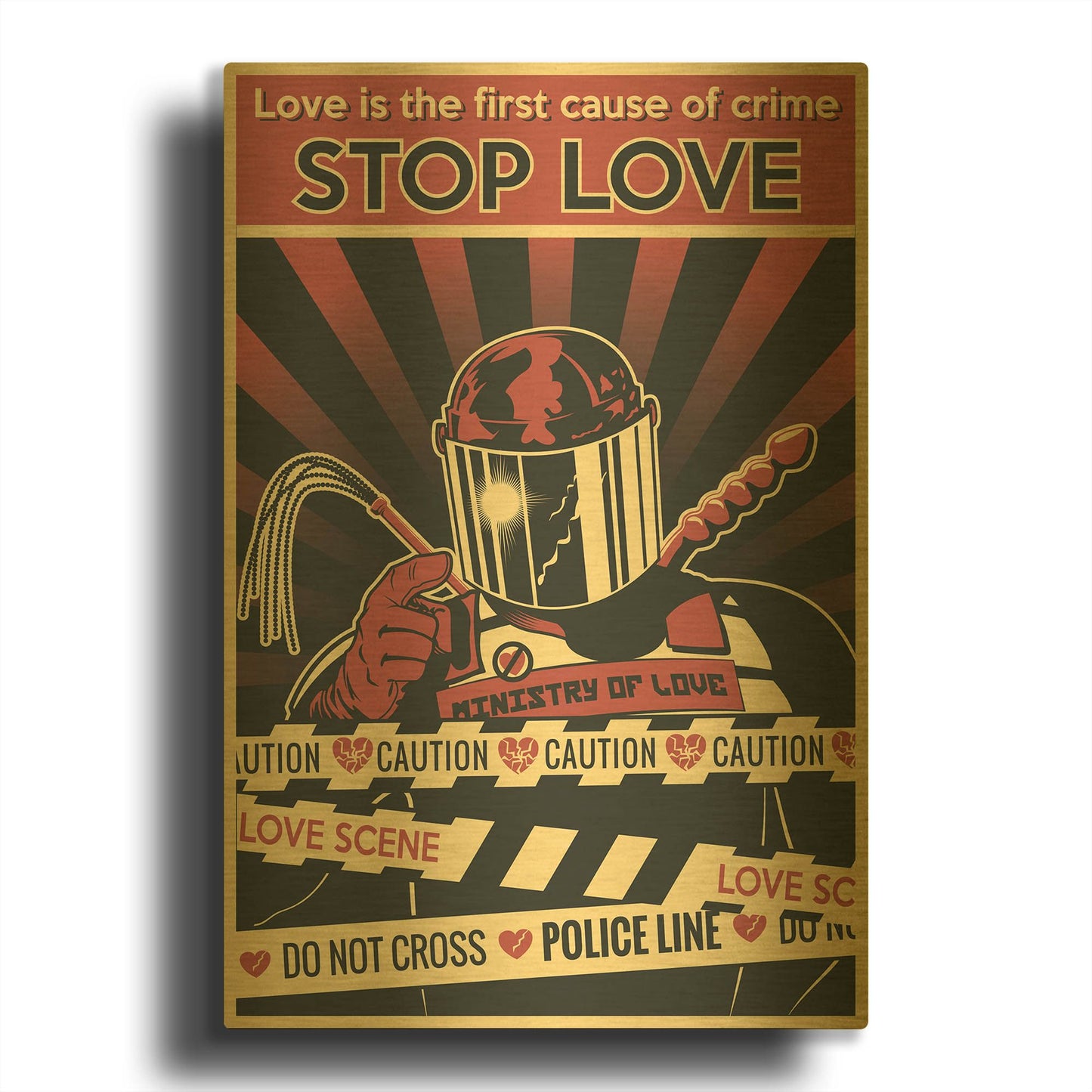 'Ministry of Love' By LUXE Gold Metal Wall Art