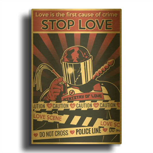'Ministry of Love' By LUXE Gold Metal Wall Art