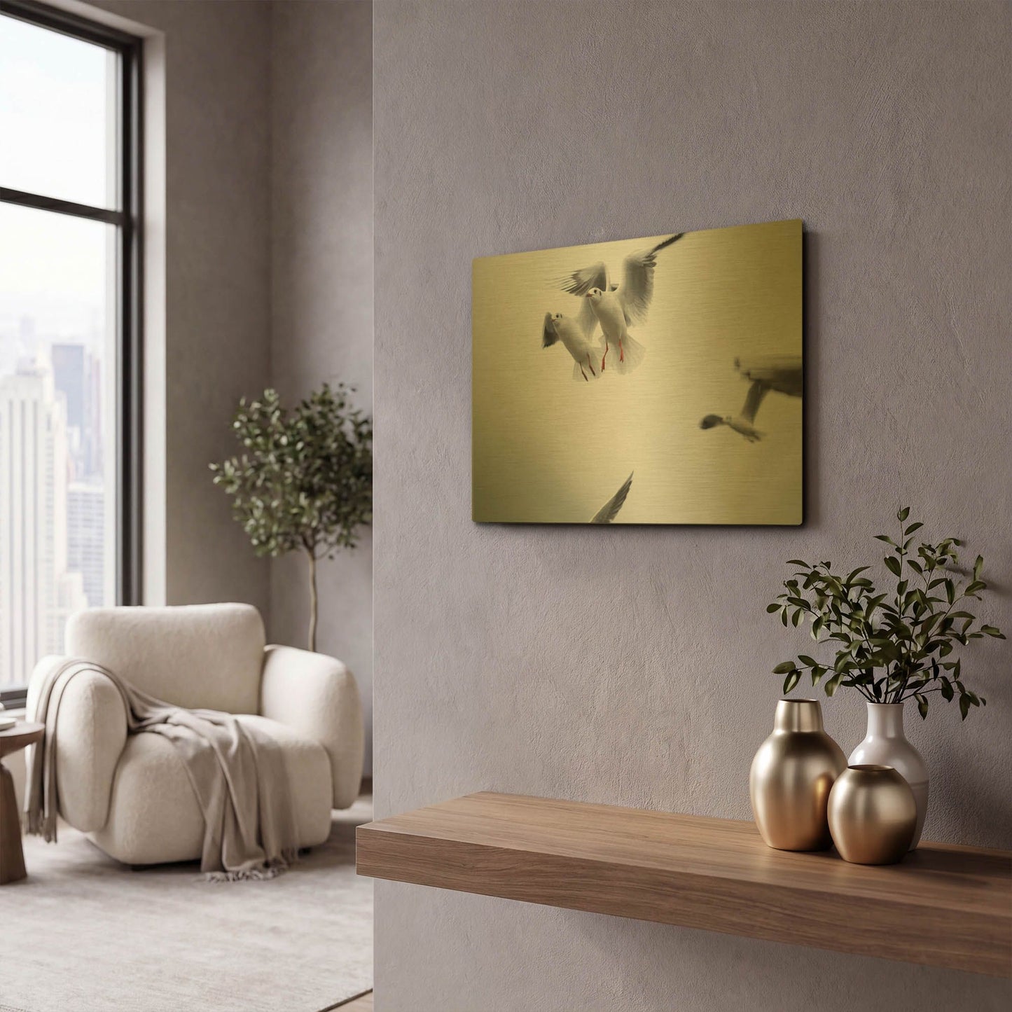 'Bird Hug' By LUXE Gold Metal Wall Art