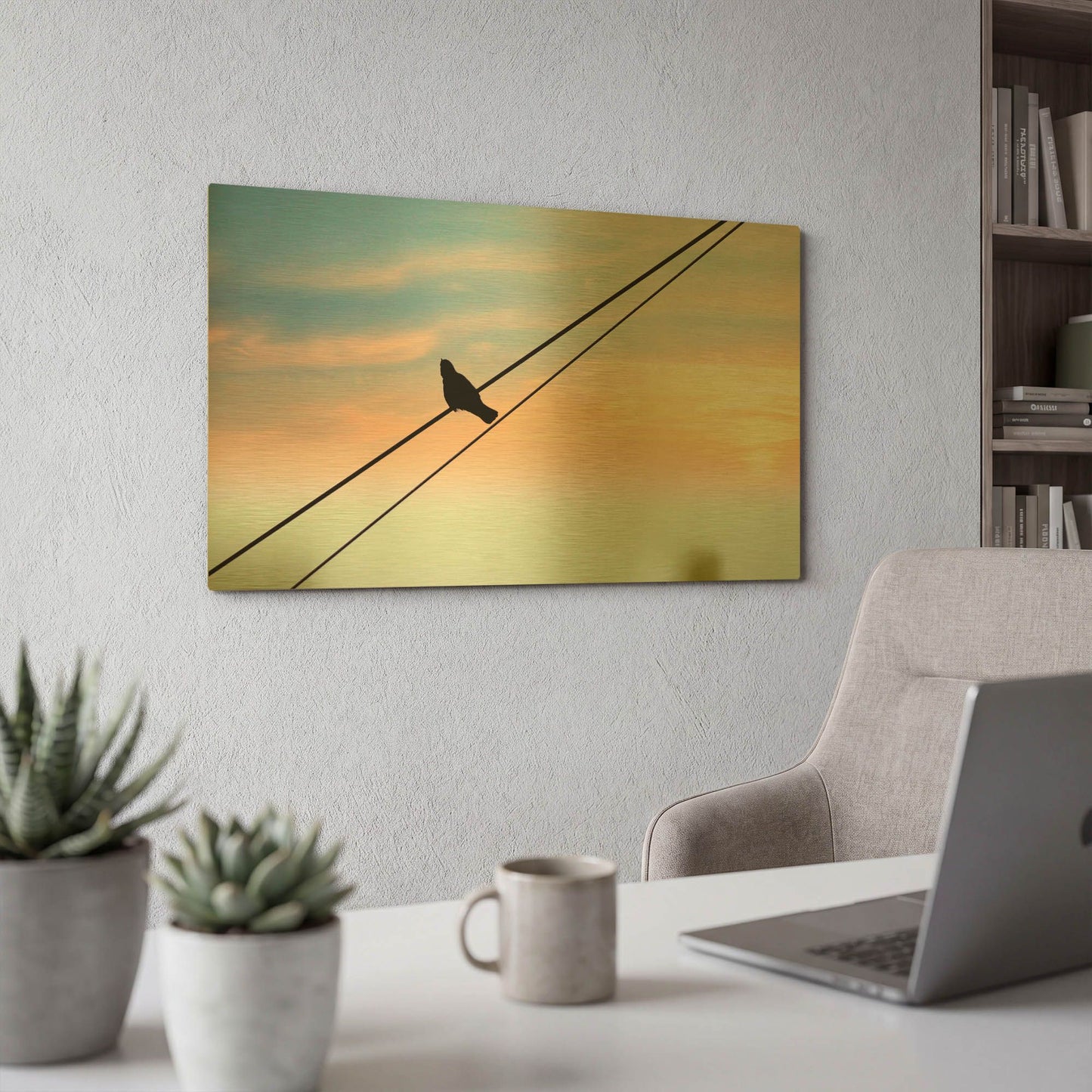 'Sunset Watching' By LUXE Gold Metal Wall Art