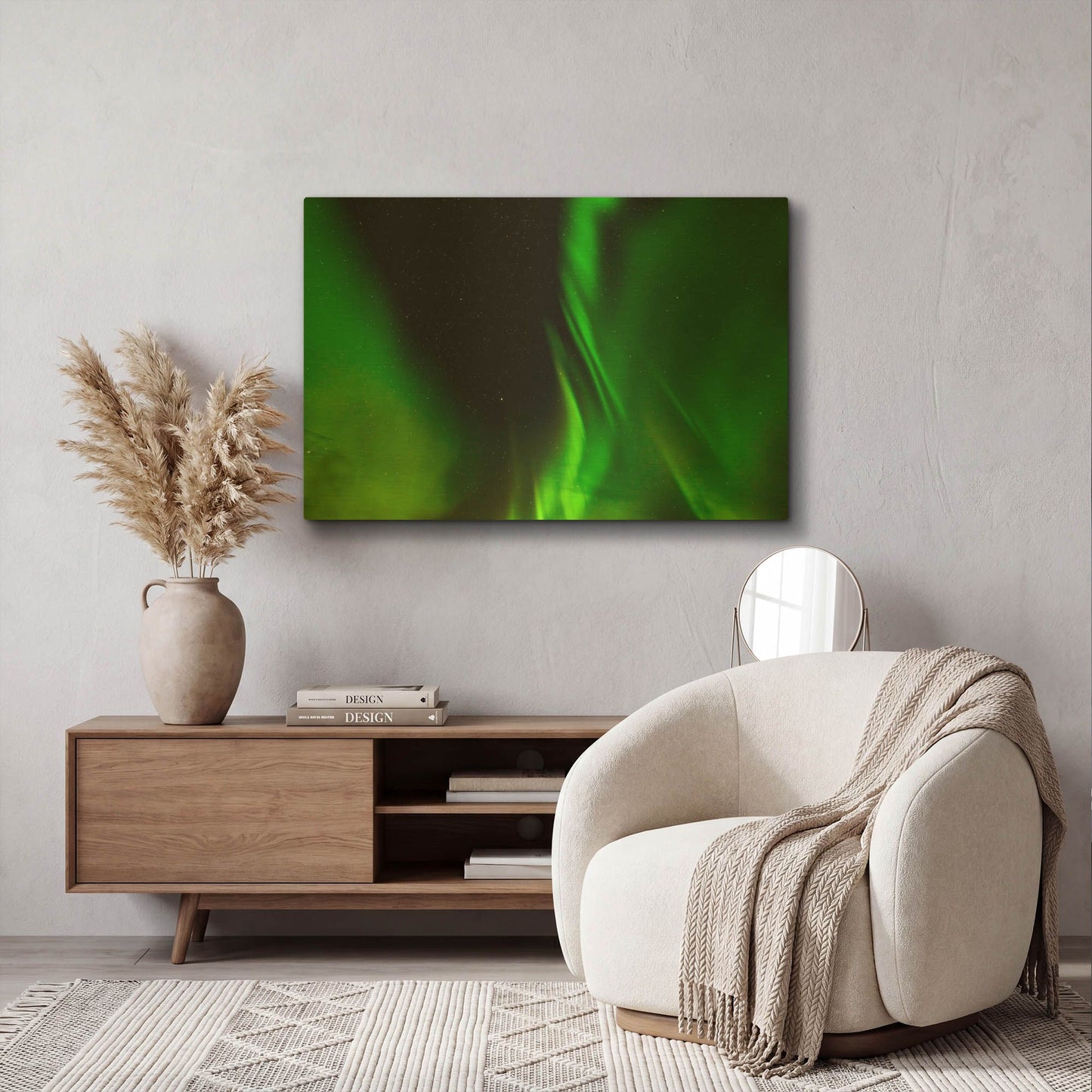 'A Beautiful Green Aurora Borealis' By LUXE Gold Metal Wall Art
