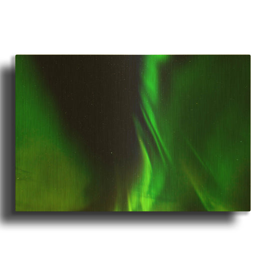 'A Beautiful Green Aurora Borealis' By LUXE Gold Metal Wall Art