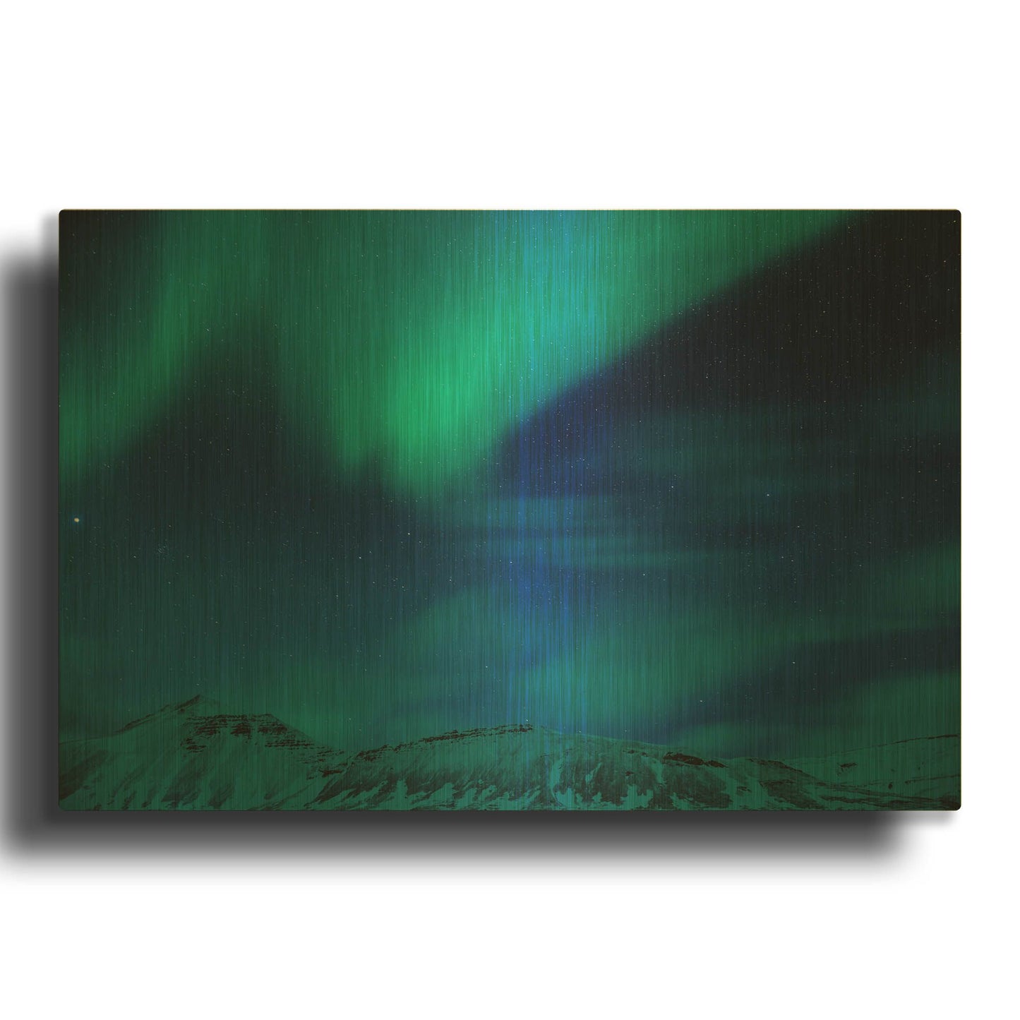 'Amazing Northern Lights Blue' By LUXE Gold Metal Wall Art