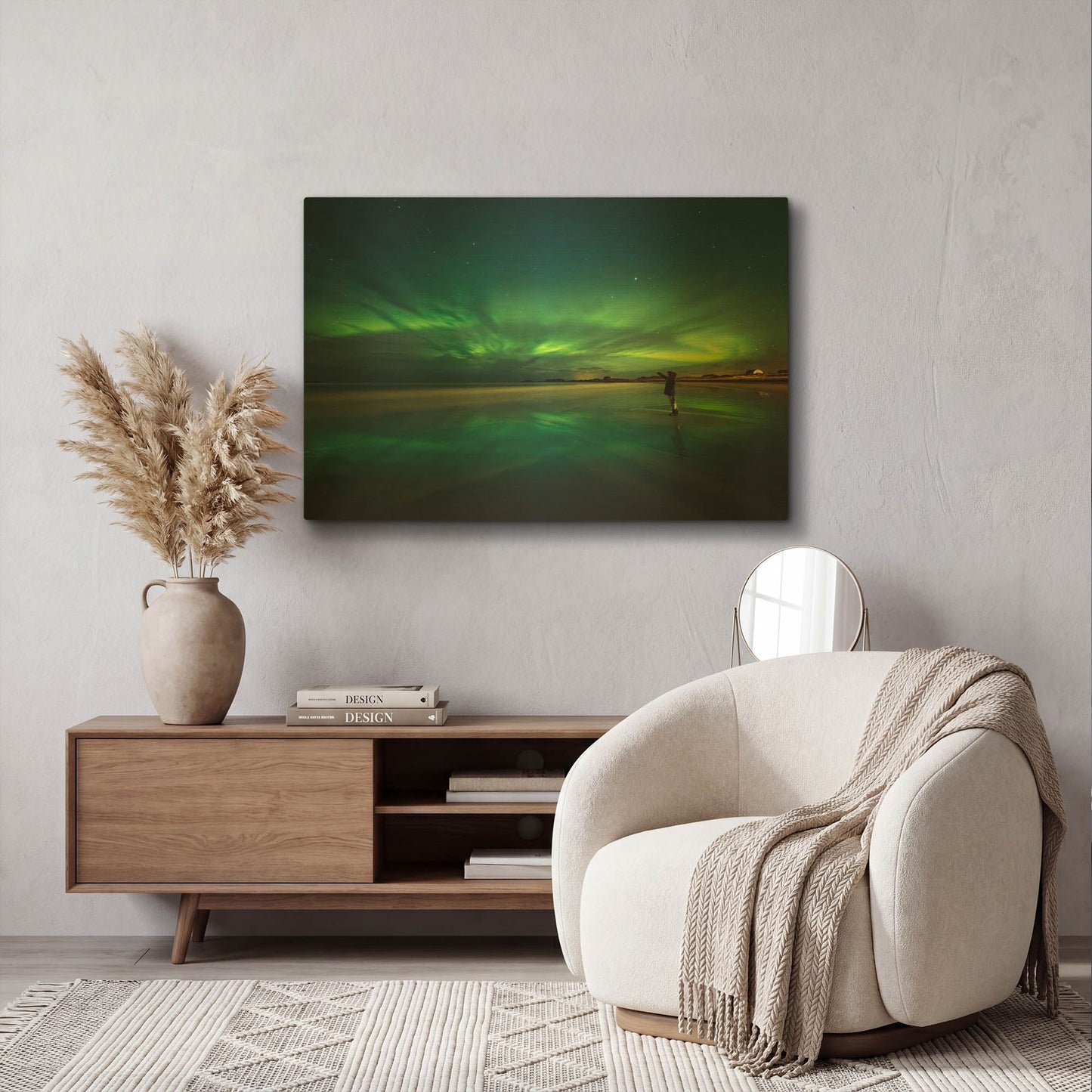 'Amazing View On The Northern Lights' By LUXE Gold Metal Wall Art