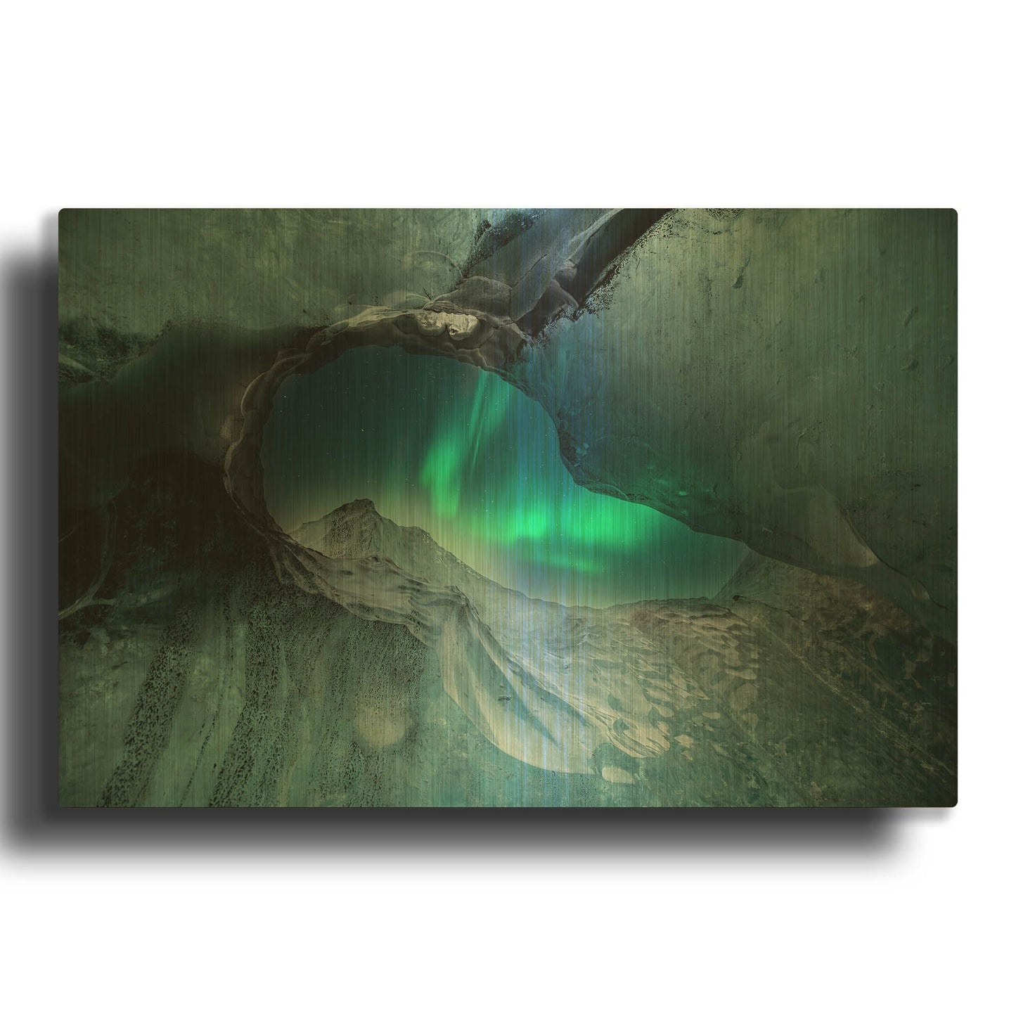 'Northern Lights Aurora Borealis 1' By LUXE Gold Metal Wall Art