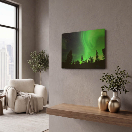 'Northern Lights Aurora Borealis 2' By LUXE Gold Metal Wall Art