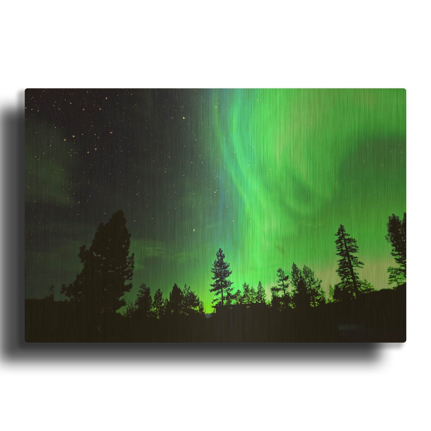 'Northern Lights Aurora Borealis 2' By LUXE Gold Metal Wall Art