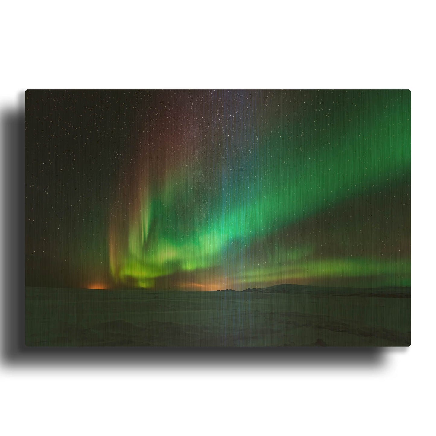 'Northern Lights Aurora Borealis 3' By LUXE Gold Metal Wall Art