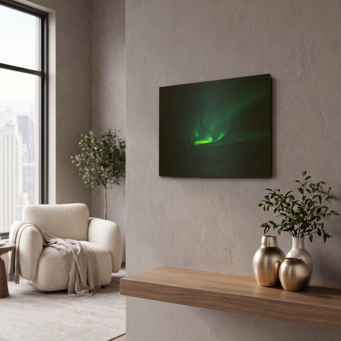 'Northern Lights Aurora Borealis 4' By LUXE Gold Metal Wall Art