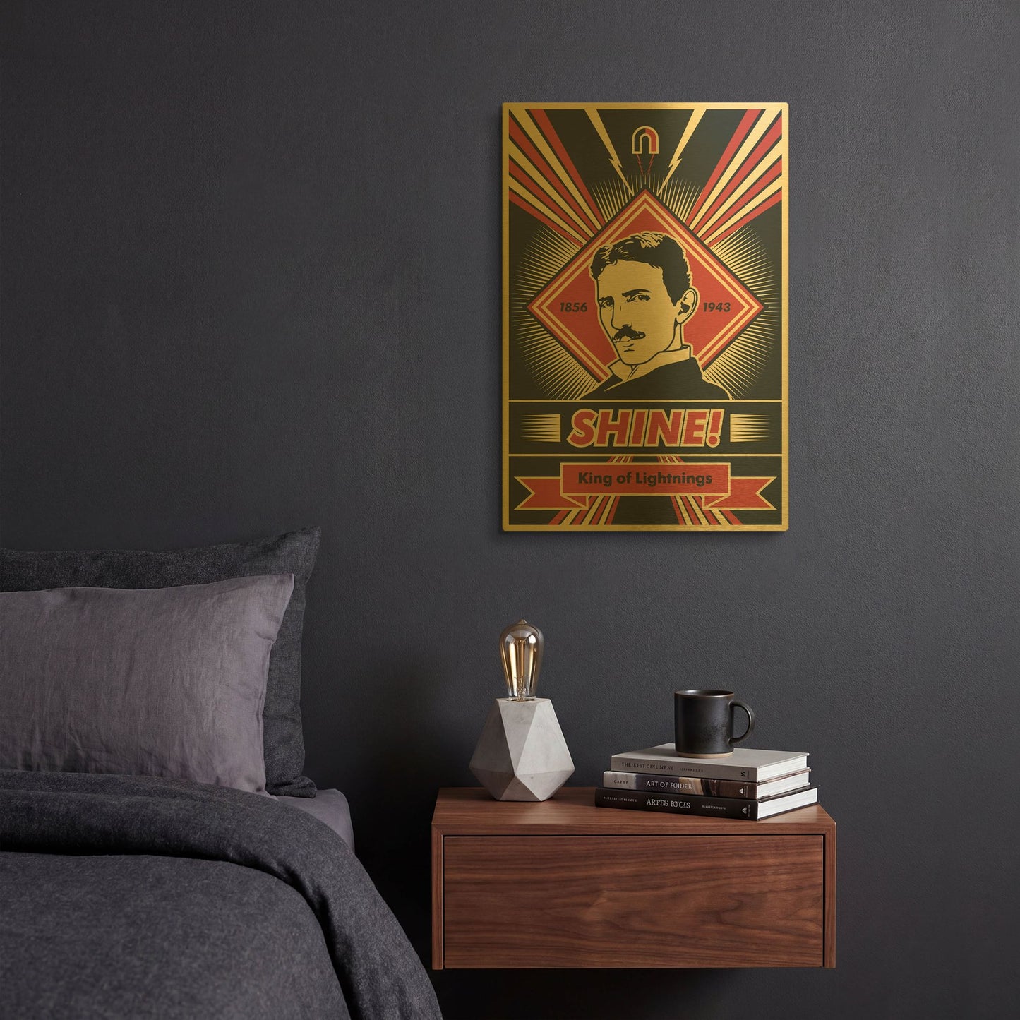'Tesla' By LUXE Gold Metal Wall Art