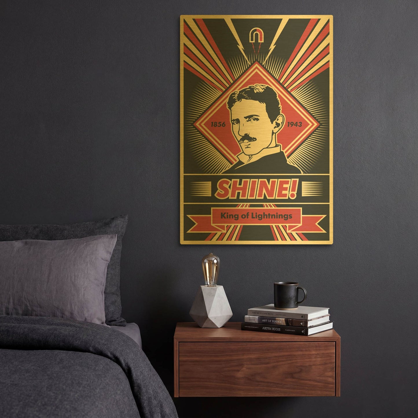 'Tesla' By LUXE Gold Metal Wall Art