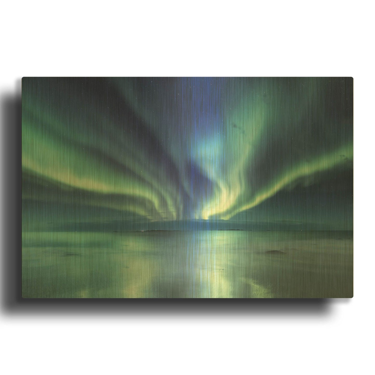 'Northern Lights In The Lofoten Islands Norway 3' By LUXE Gold Metal Wall Art