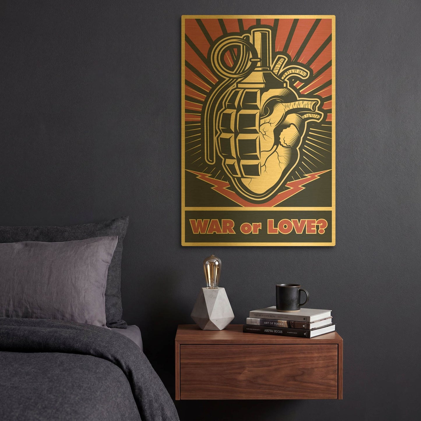 'War or Love' By LUXE Gold Metal Wall Art