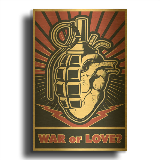 'War or Love' By LUXE Gold Metal Wall Art