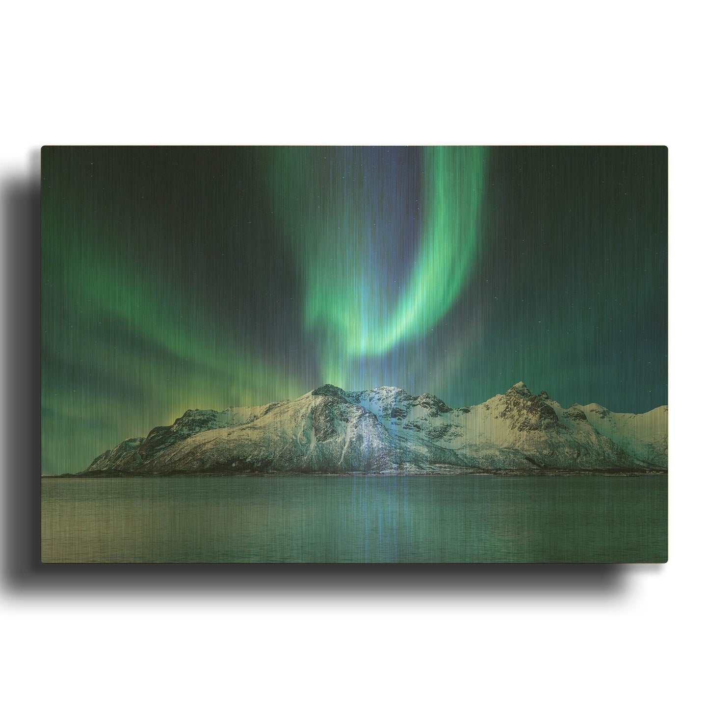 'Northern Lights In The Lofoten Islands Norway 6' By LUXE Gold Metal Wall Art
