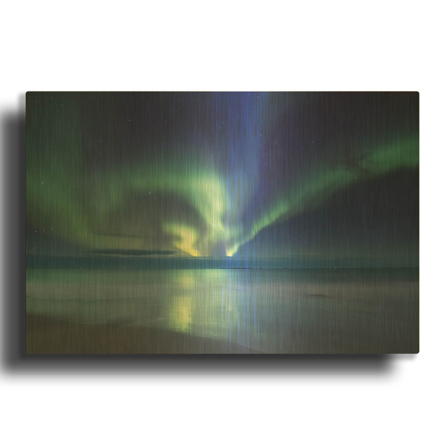 'Northern Lights In The Lofoten Islands Norway 7' By LUXE Gold Metal Wall Art