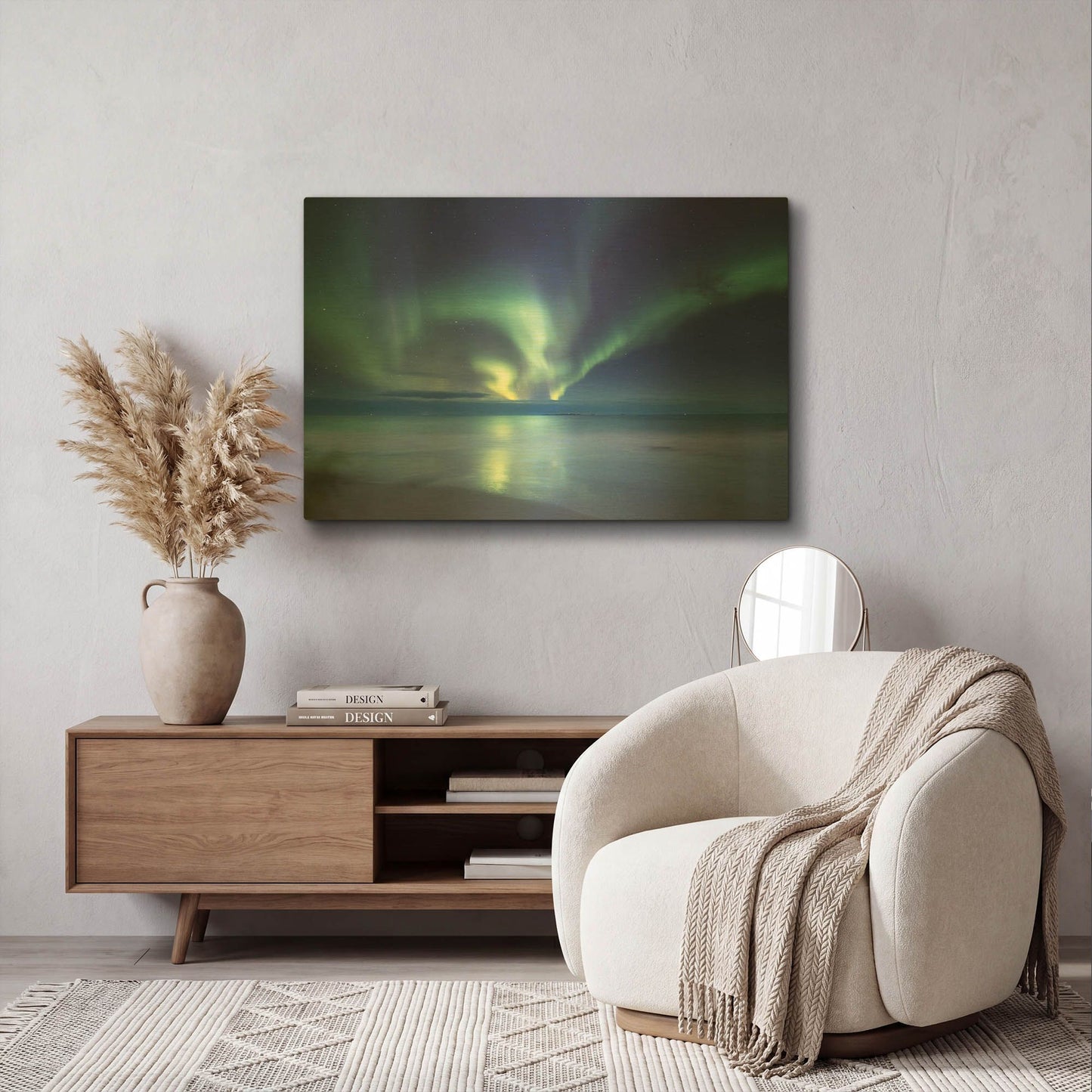 'Northern Lights In The Lofoten Islands Norway 7' By LUXE Gold Metal Wall Art