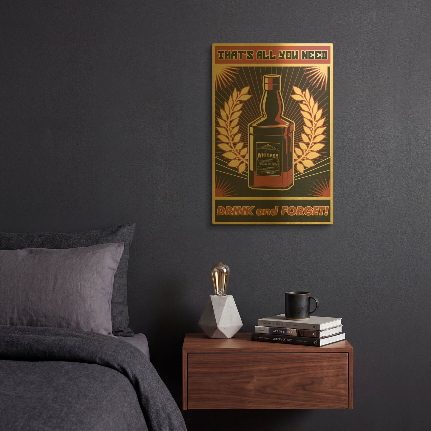 'Whiskey' By LUXE Gold Metal Wall Art