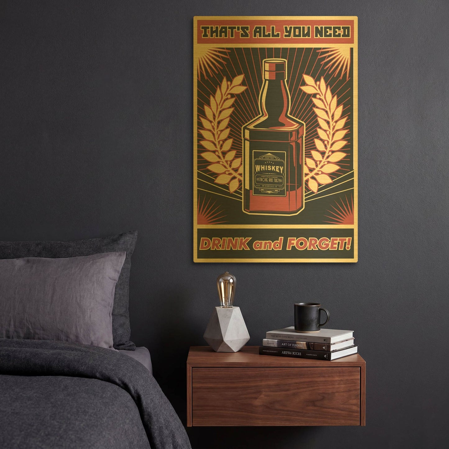 'Whiskey' By LUXE Gold Metal Wall Art