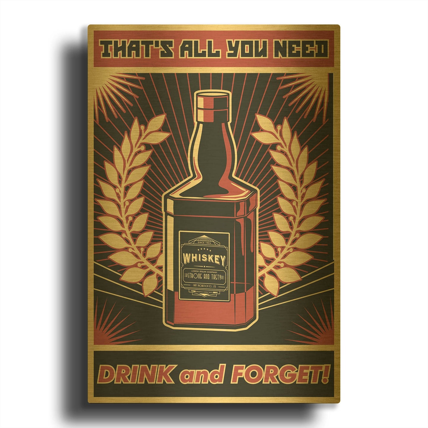 'Whiskey' By LUXE Gold Metal Wall Art