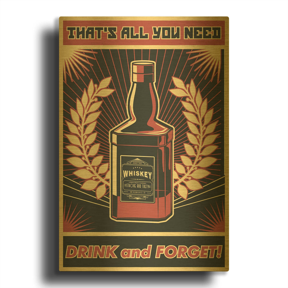 'Whiskey' By LUXE Gold Metal Wall Art