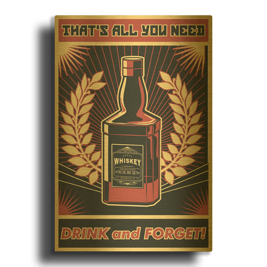 'Whiskey' By LUXE Gold Metal Wall Art