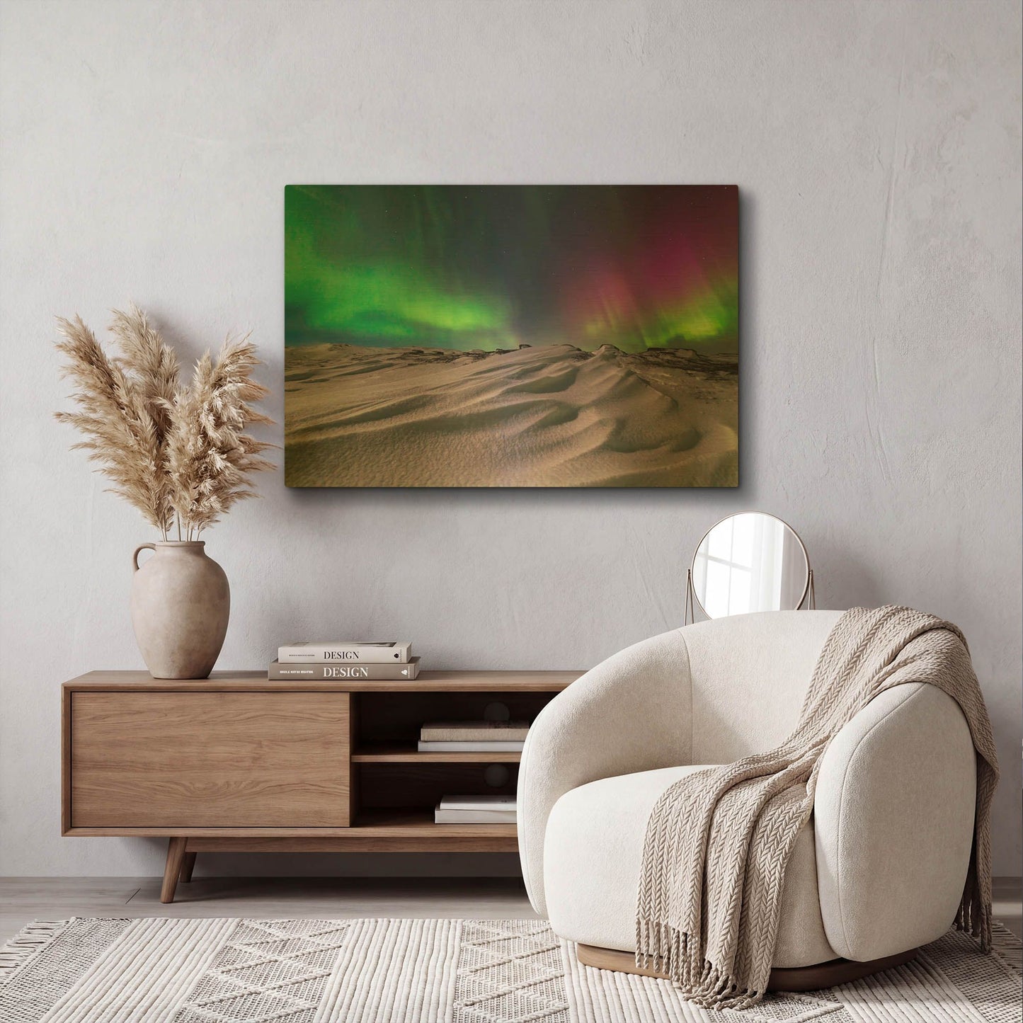 'Northern Lights On The Arctic Ocean Shore 1' By LUXE Gold Metal Wall Art
