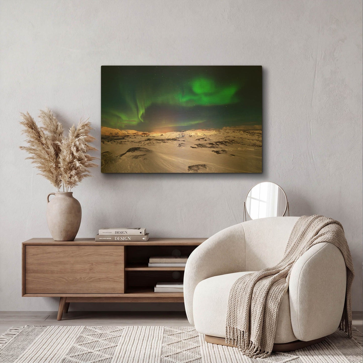 'Northern Lights On The Arctic Ocean Shore 2' By LUXE Gold Metal Wall Art