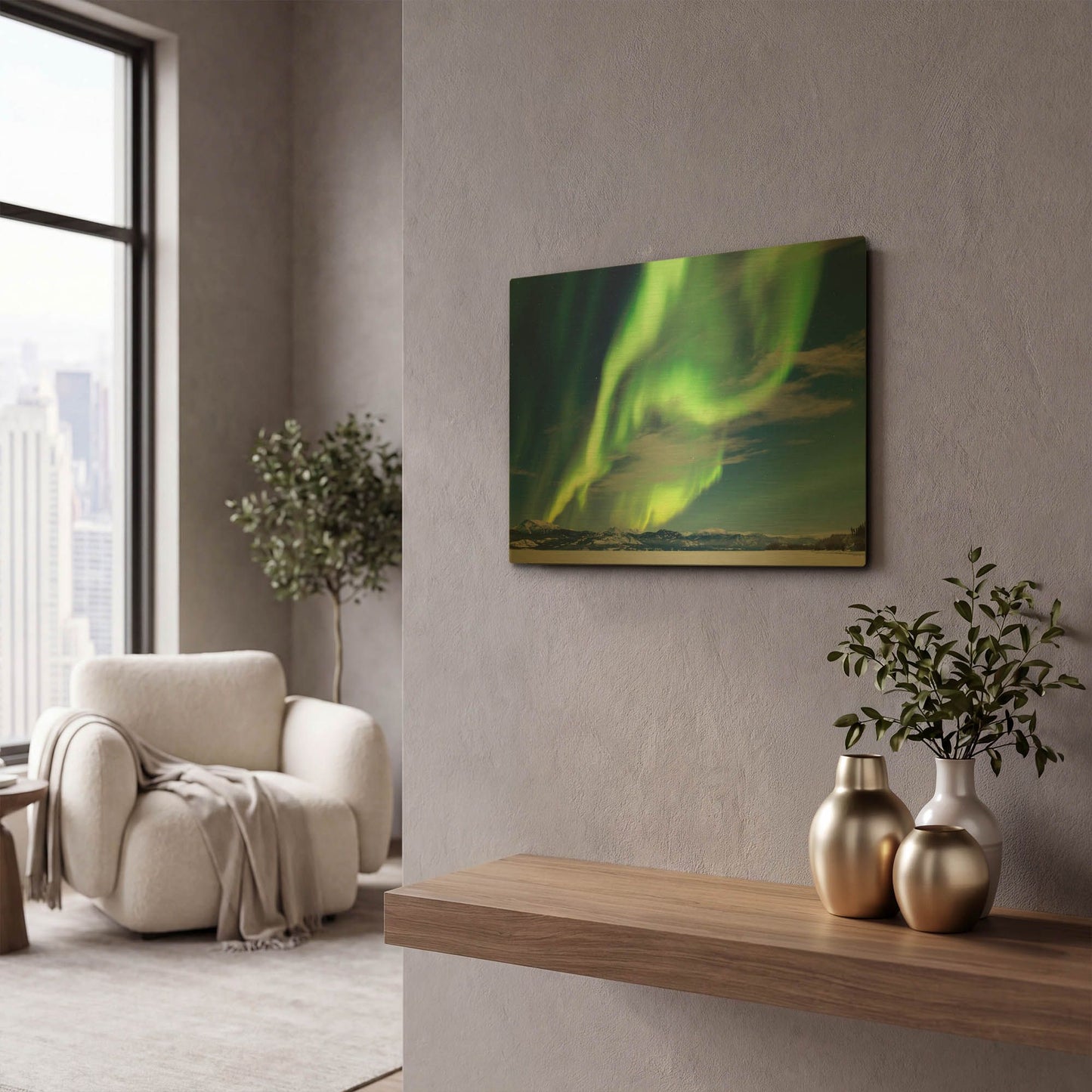 'Spectacular Aurora Borealis Northern Lights' By LUXE Gold Metal Wall Art