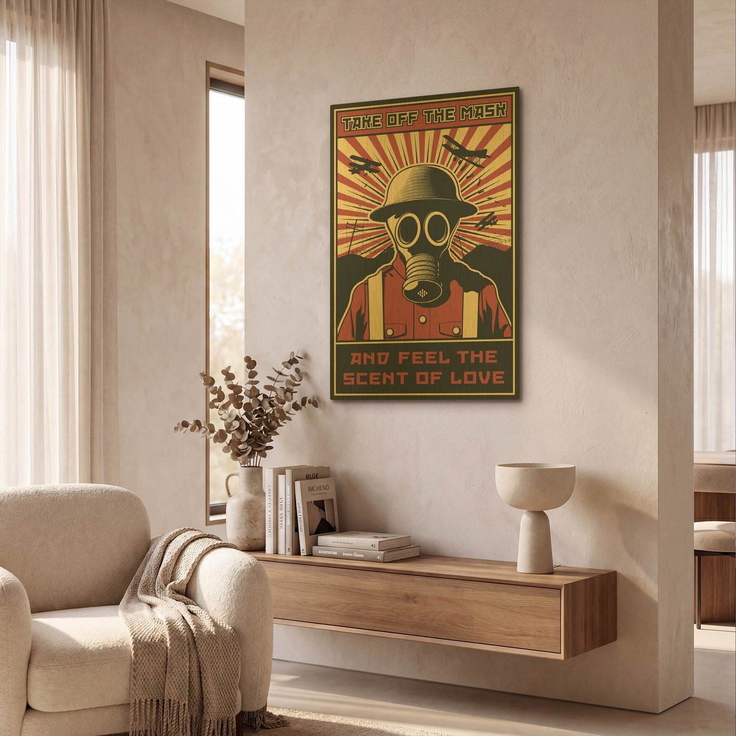 'Gas Mask' By LUXE Gold Metal Wall Art
