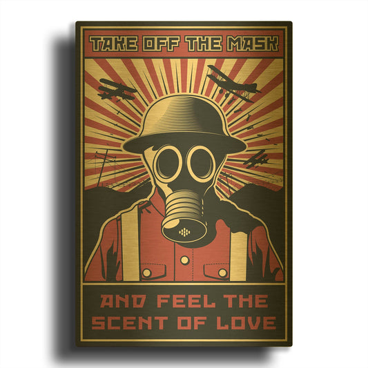 'Gas Mask' By LUXE Gold Metal Wall Art
