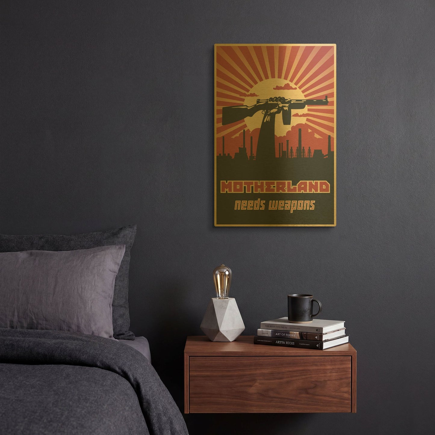 'Motherland Needs Weapons' By LUXE Gold Metal Wall Art