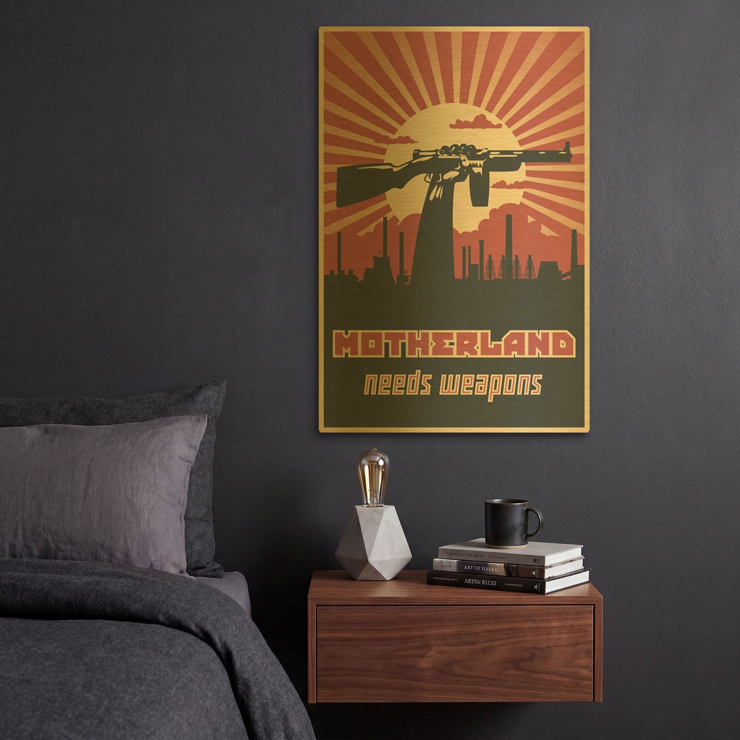 'Motherland Needs Weapons' By LUXE Gold Metal Wall Art