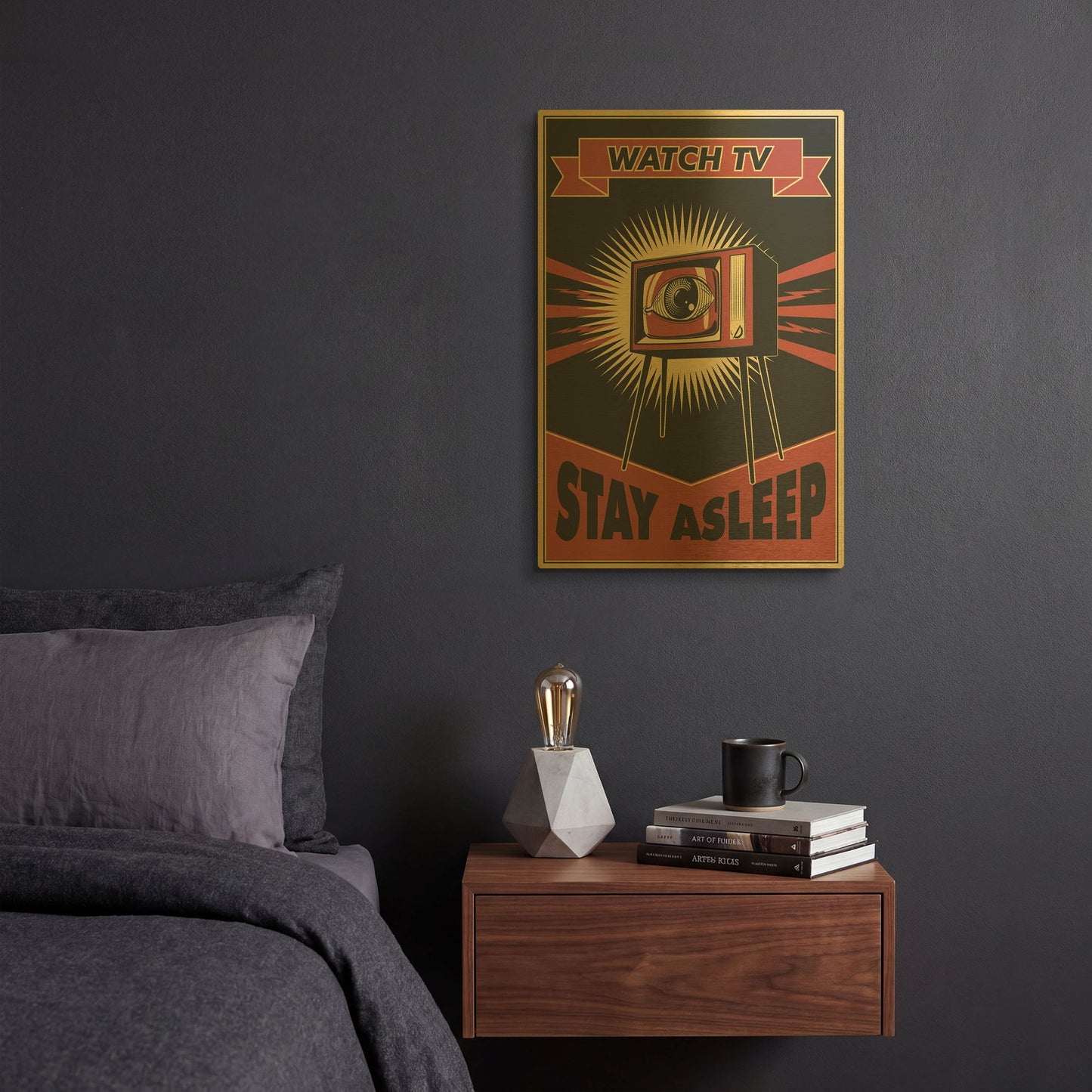 'TV' By LUXE Gold Metal Wall Art