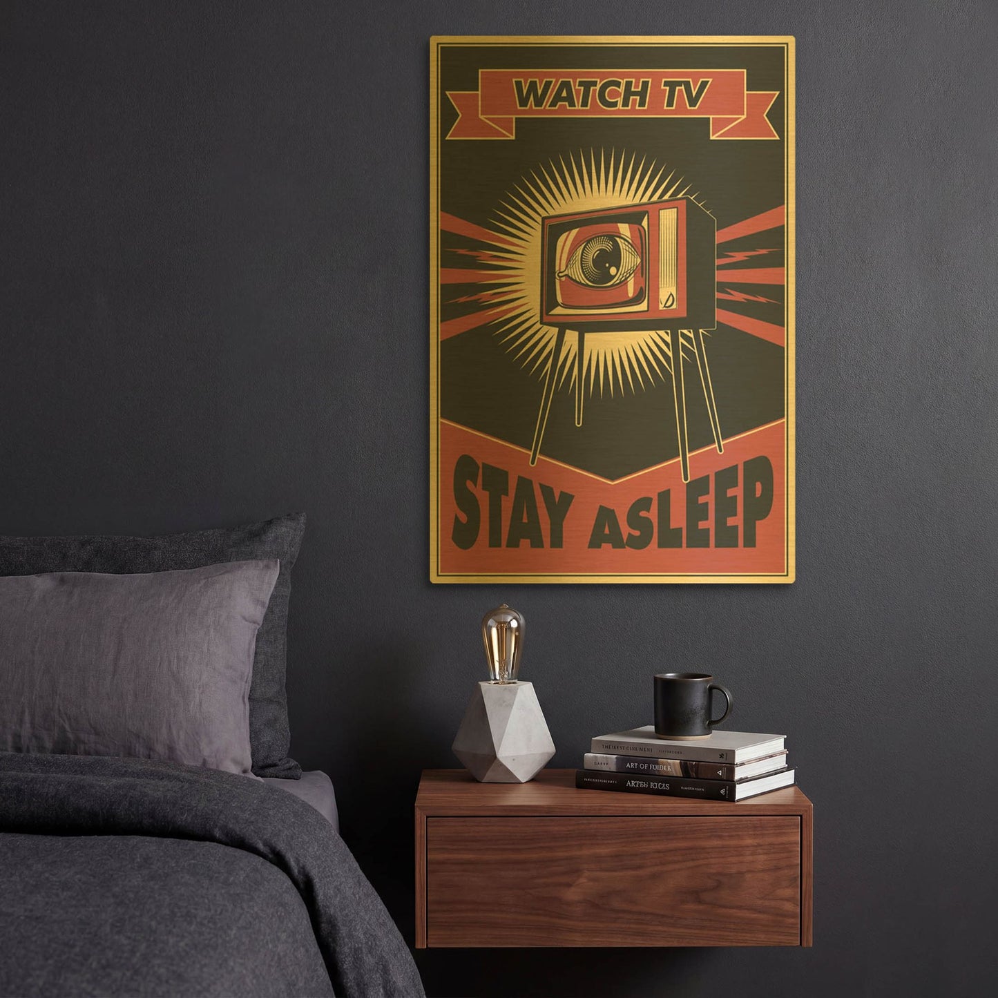 'TV' By LUXE Gold Metal Wall Art