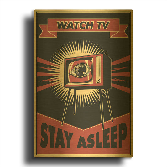 'TV' By LUXE Gold Metal Wall Art