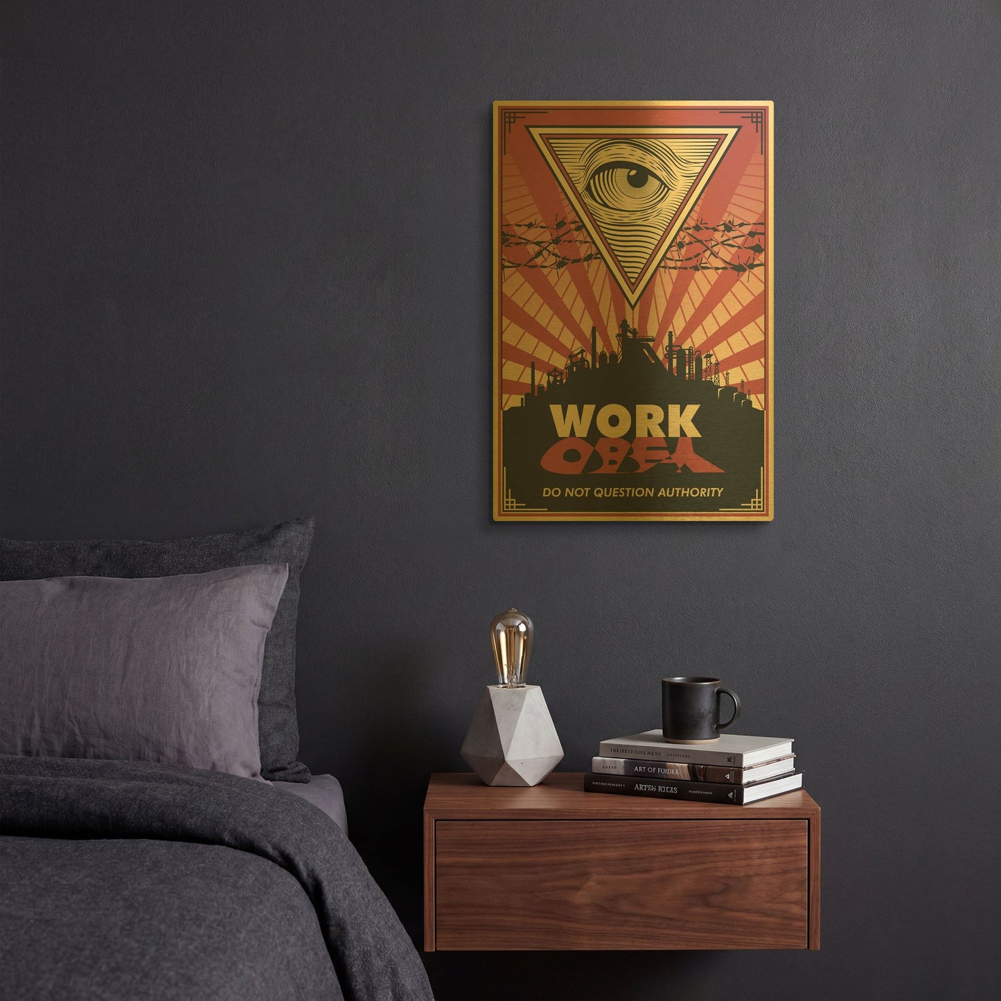 'Work' By LUXE Gold Metal Wall Art