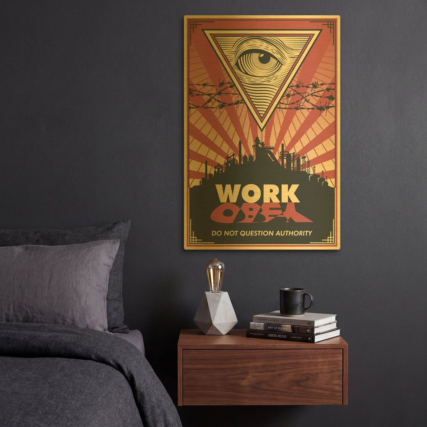 'Work' By LUXE Gold Metal Wall Art