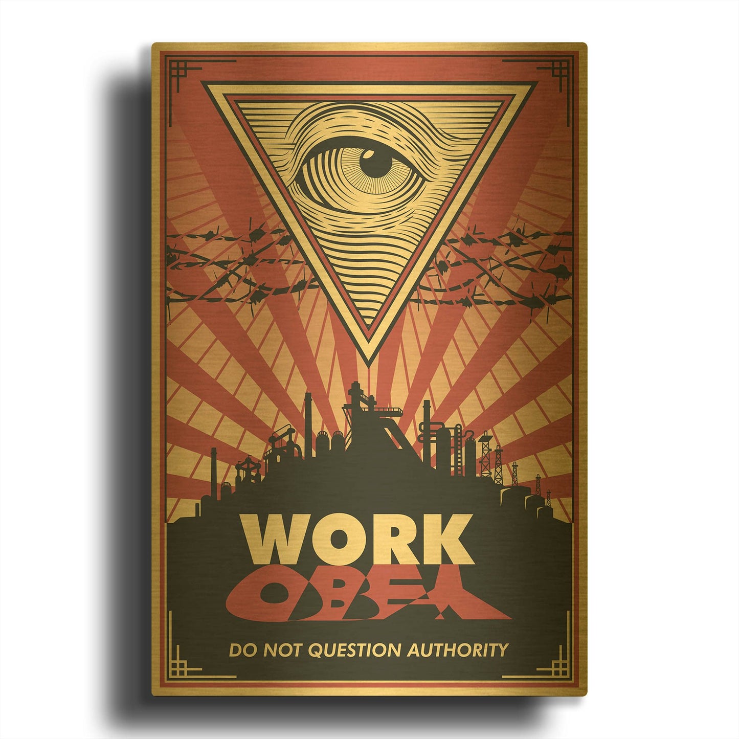 'Work' By LUXE Gold Metal Wall Art