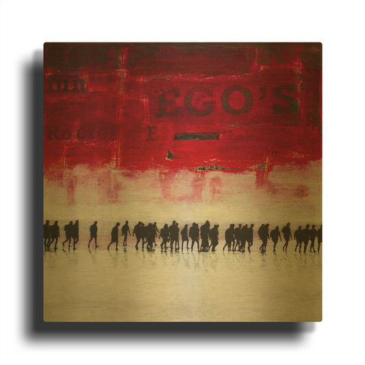 'Ego'S Landscape Sqaures' By DB Waterman Gold Metal Wall Art