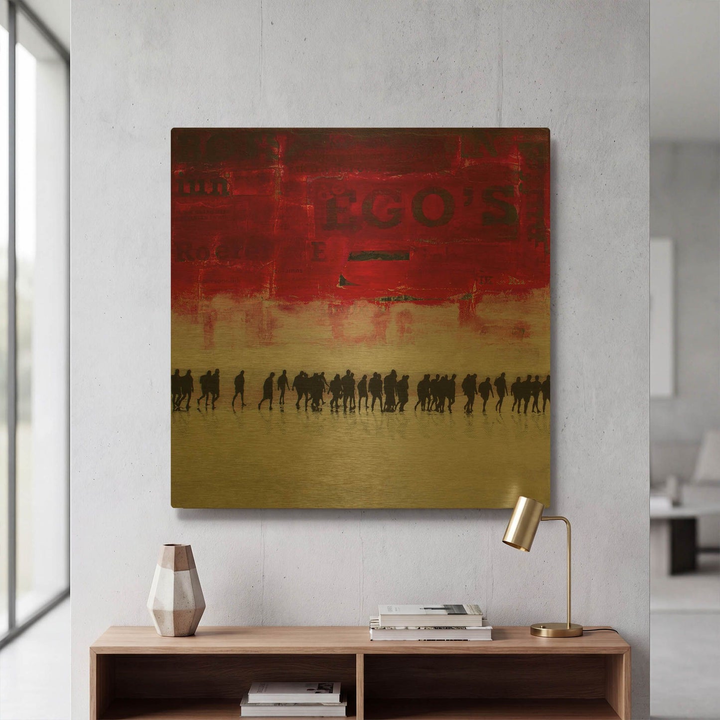 'Ego'S Landscape Sqaures' By DB Waterman Gold Metal Wall Art