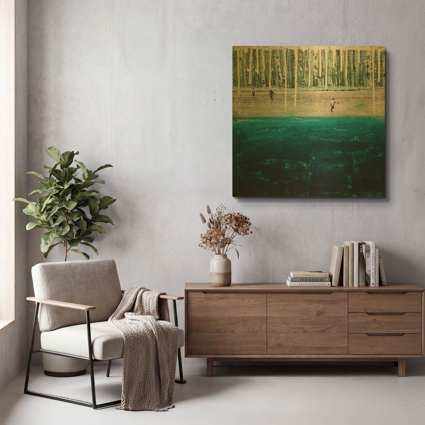 'Frozen 2 Landscape Sqaures' By DB Waterman Gold Metal Wall Art