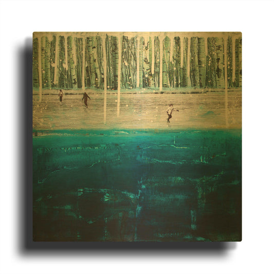 'Frozen 2 Landscape Sqaures' By DB Waterman Gold Metal Wall Art