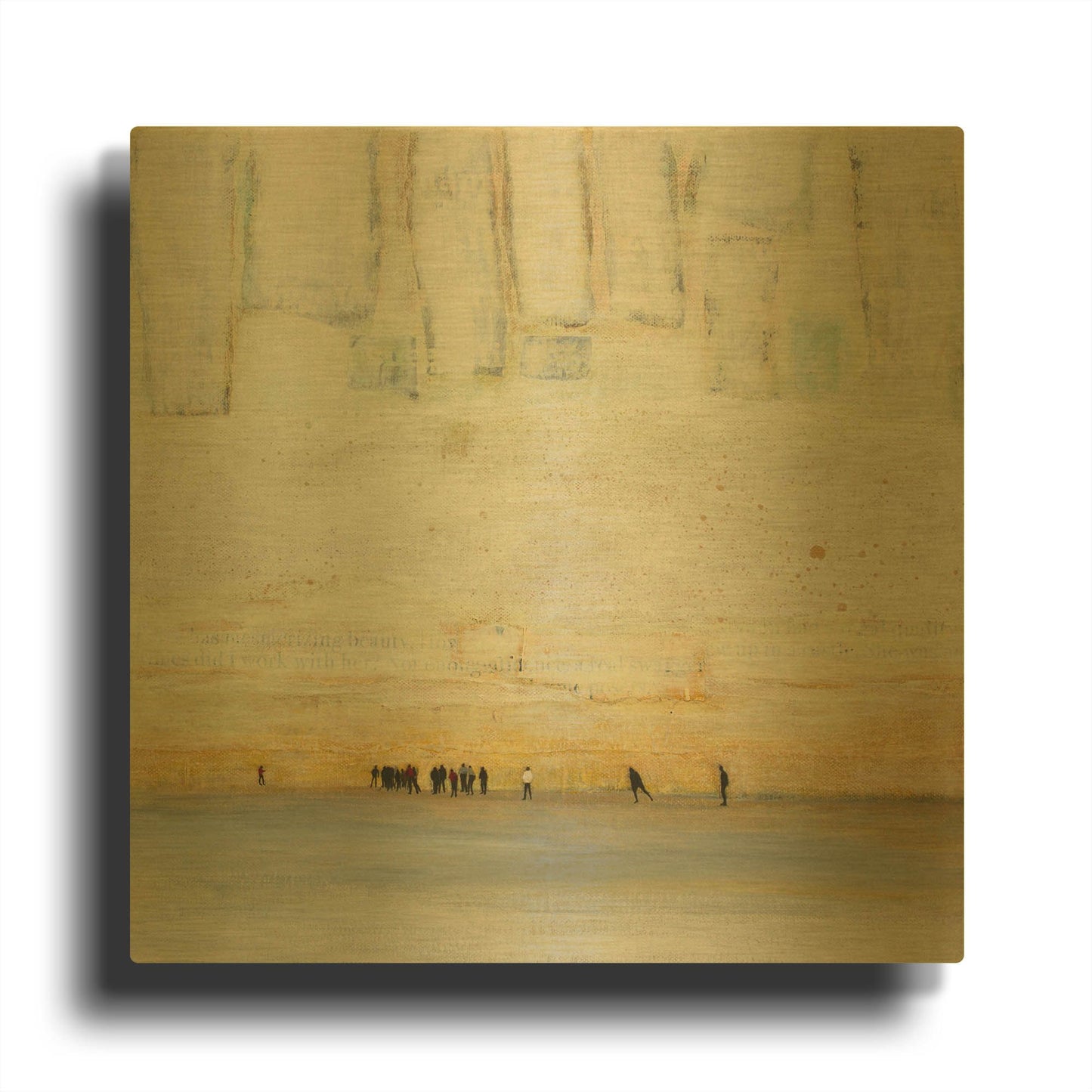 'No Finish Line 2 Landscape Sqaures' By DB Waterman Gold Metal Wall Art
