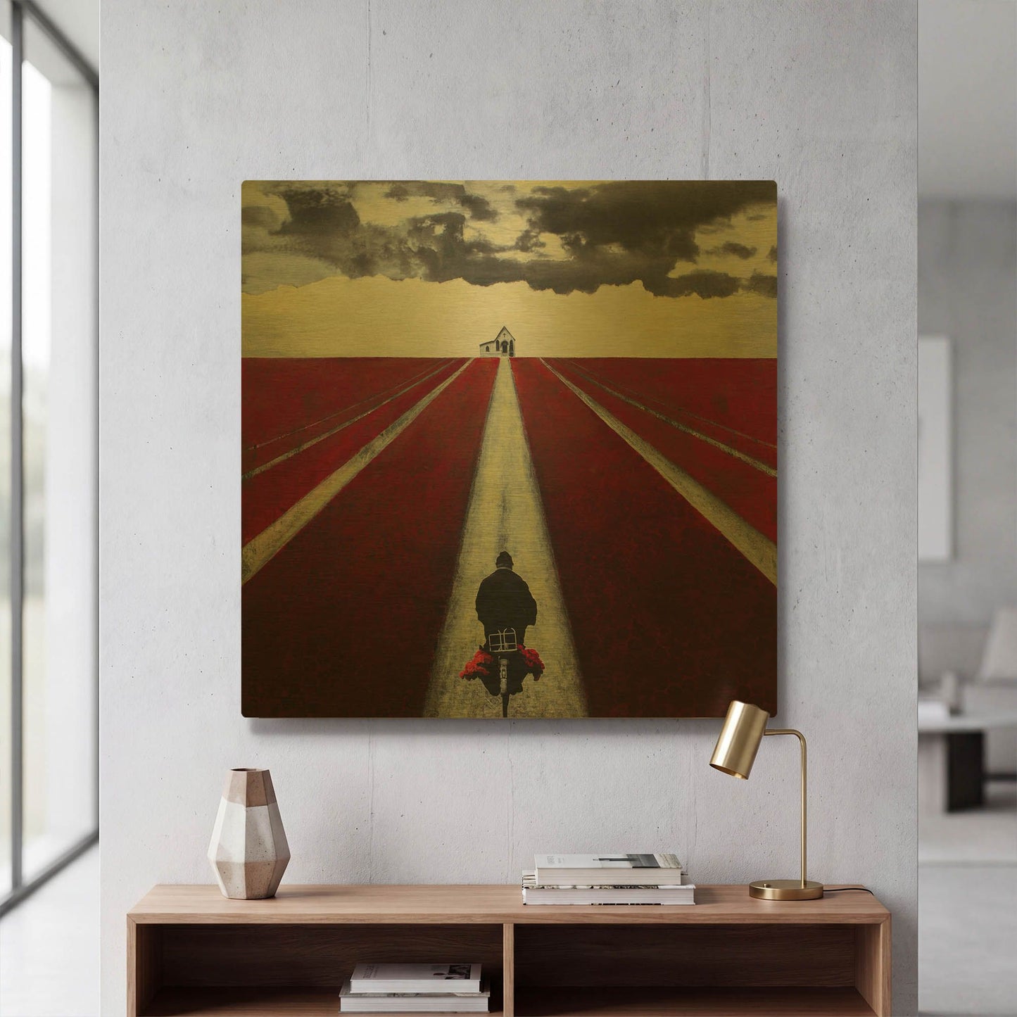 'We'Ll Meet Again 2 Landscape Sqaures' By DB Waterman Gold Metal Wall Art