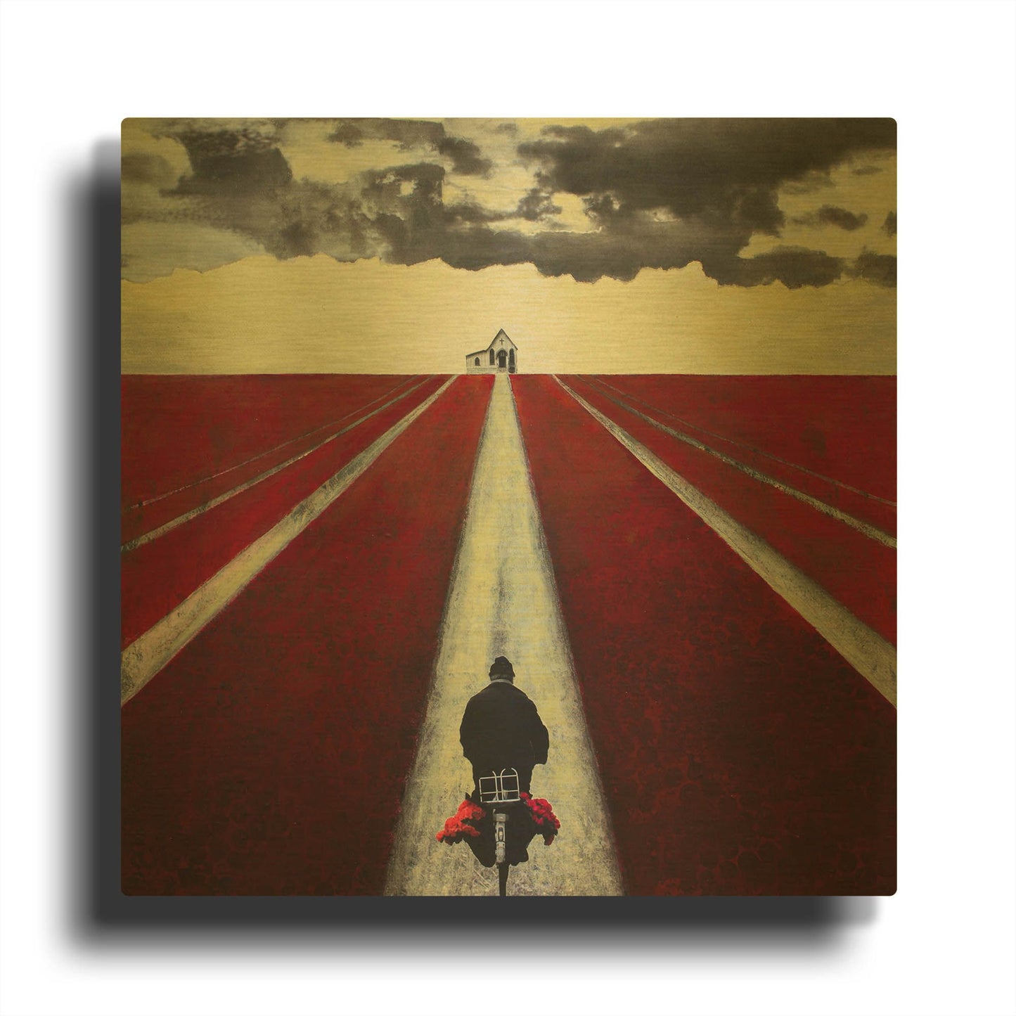 'We'Ll Meet Again 2 Landscape Sqaures' By DB Waterman Gold Metal Wall Art
