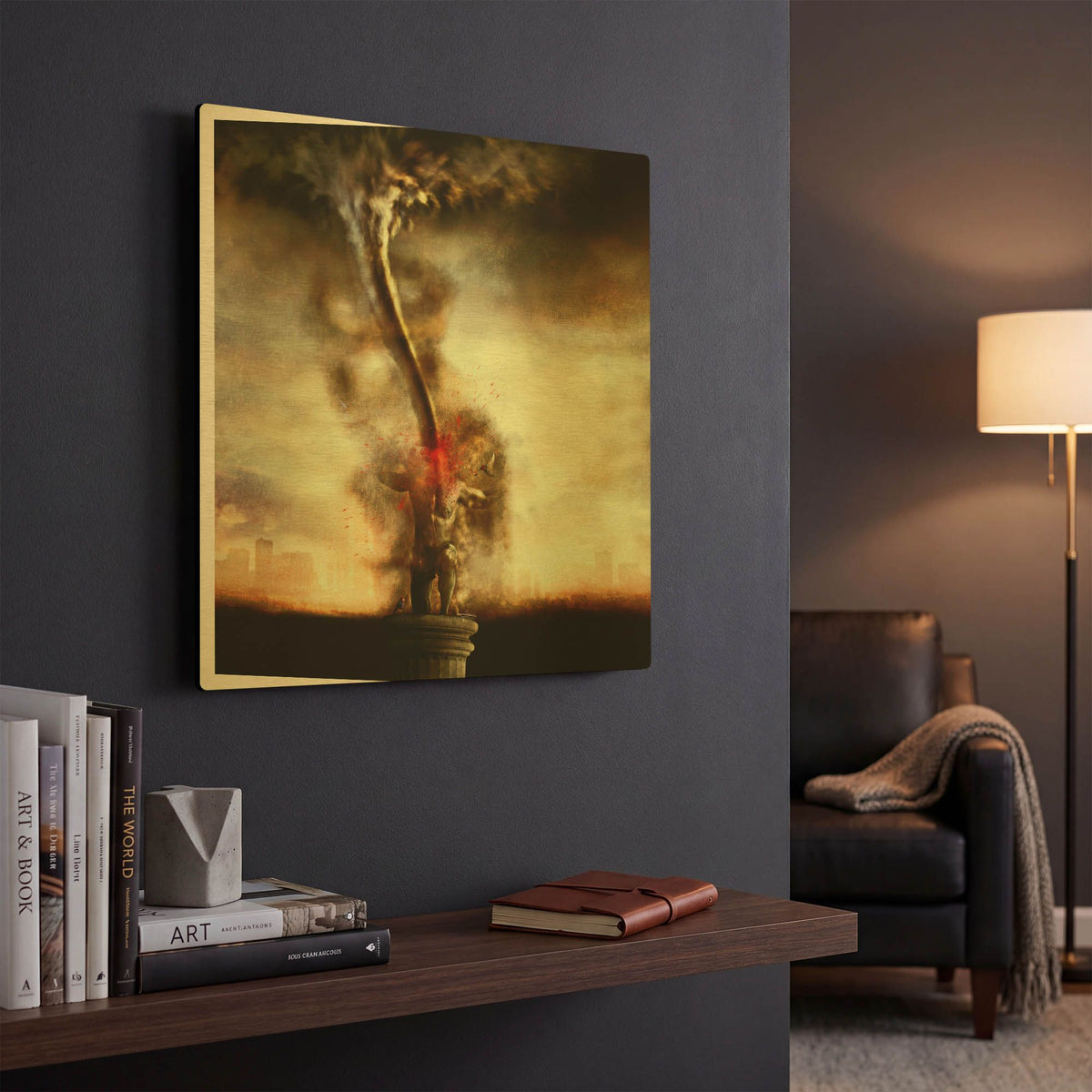 '2009' By Mario Sanchez Nevado Gold Metal Wall Art