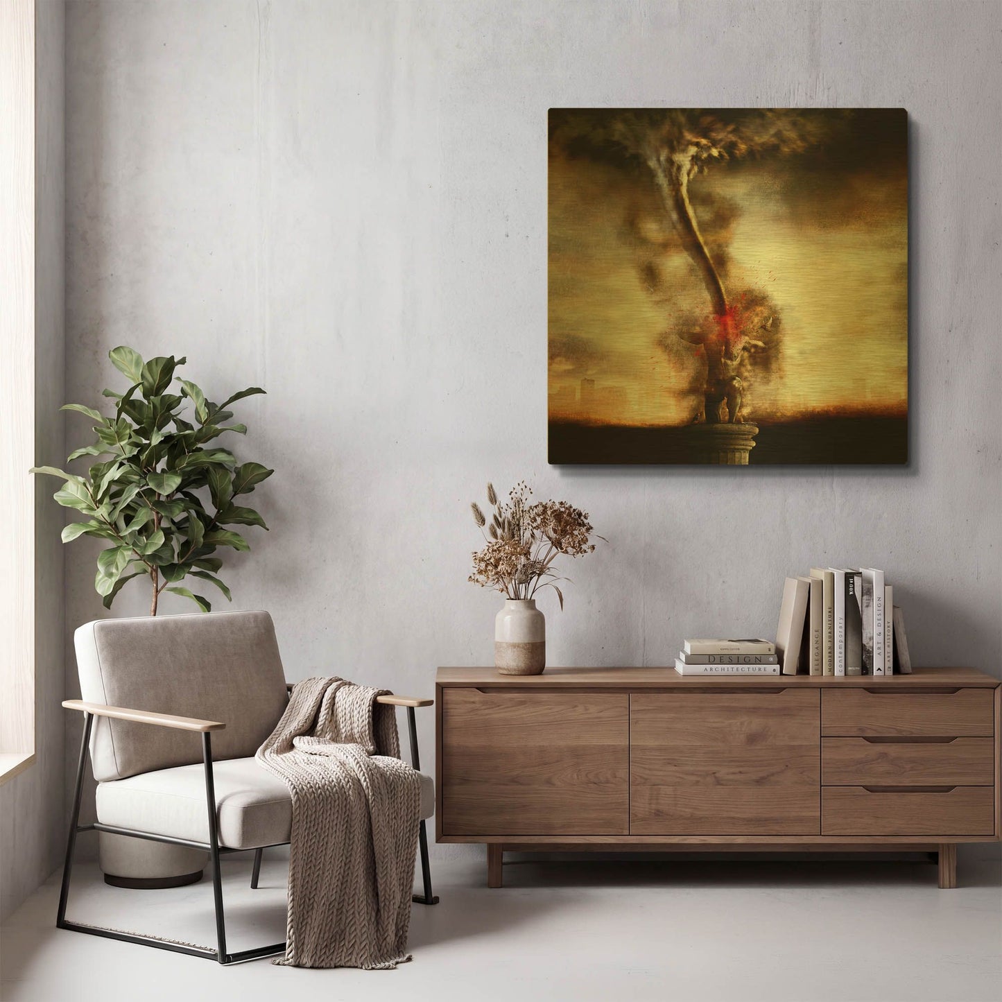 '2009' By Mario Sanchez Nevado Gold Metal Wall Art
